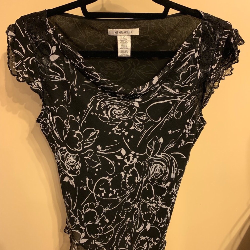 Black and white Nine West top.